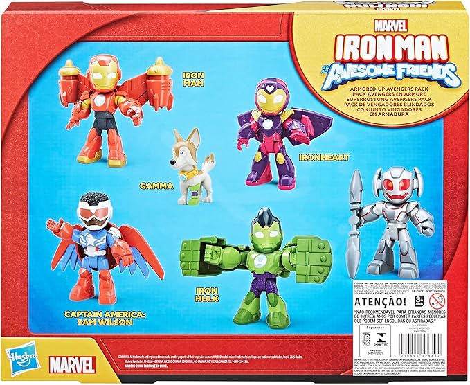 IRON MAN AND HIS AWESOME FRIENDS Marvel Armored-Up Avengers Pack, 3-Inch (7.6 CM) Action Figures, Toy Playsets for Boys & Girls, Ages 3+