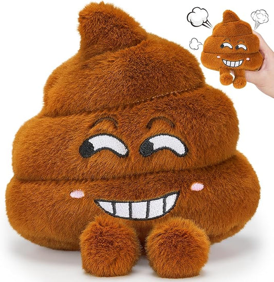 Farting Poop Plush Toy – Funny Poop Toy with 30 Hilarious Fart Sounds, Soft & Durable Gag Gift for Kids, Pets, and Pranks – Great Décor for Home, Office, or Parties