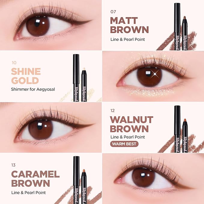 lilybyred Starry Eyes Am9 to Pm9 Gel Eyeliner | Korean Gel Eyeliner, Intense Color Payoff, Creamy Formula, Easy Blending, Built-in Sharpener, Smudge-Proof, Long-Lasting, 0.017 oz. (12 Walnut Brown)