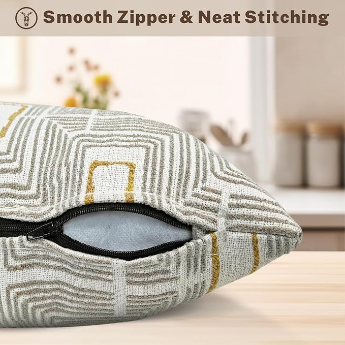 2 Pack Throw Pillows with Inserts Included 18×18 Linen Decorative Pillow Covers with Inserts for Sofa Living Room Home Office Car Home Decor (Light Gray)