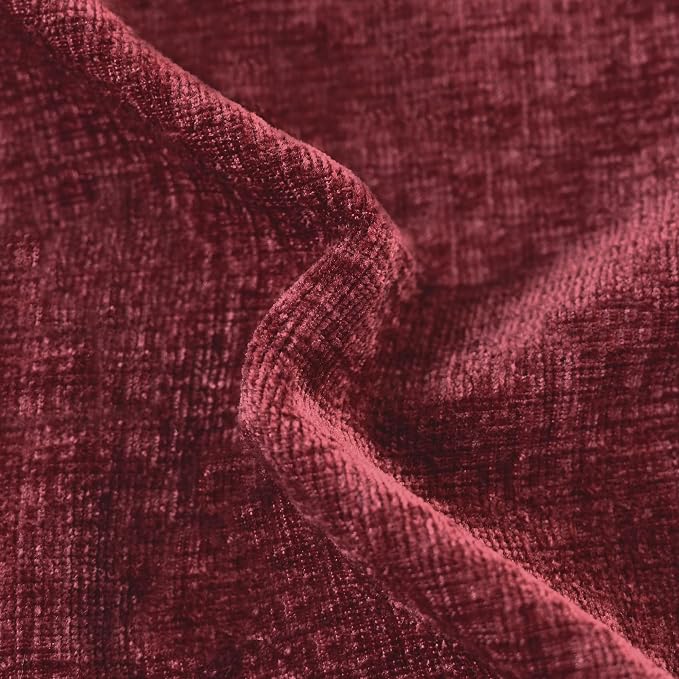 CaliTime Decorative Couch Throw Pillow Covers 16 X 16 Inches Burgundy | Pack of 2, Cozy Chenille Cushion Cases for Sofa Bed Living Room Farmhouse Home