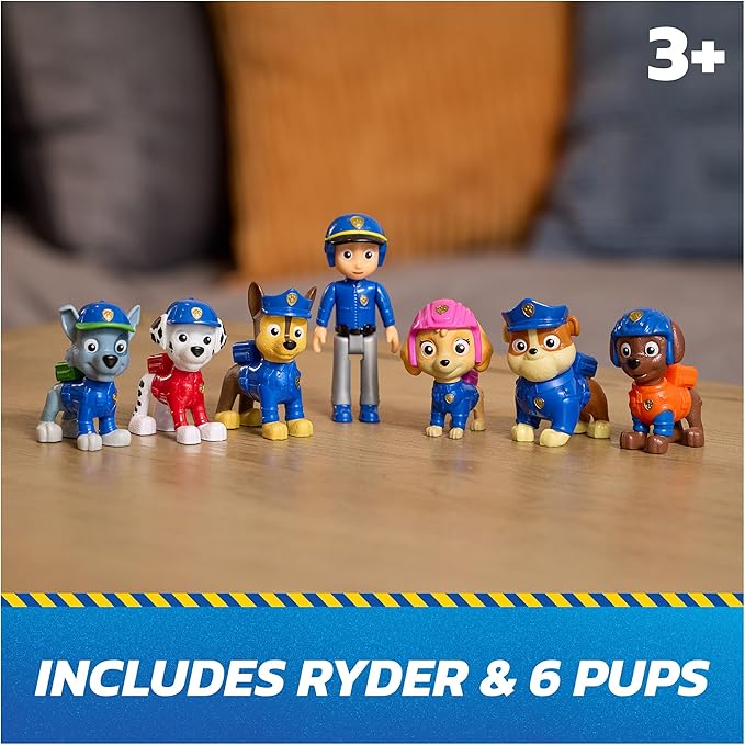 Paw Patrol Search & Rescue Team Pack with 7 Collectible Action Figures, Including Ryder & 6 Pups, Kids Toys for Boys & Girls Ages 3 and Up