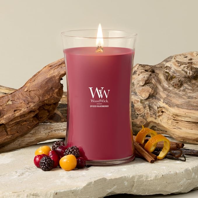 Woodwick Spiced BlackBerry Large Hourglass Candle