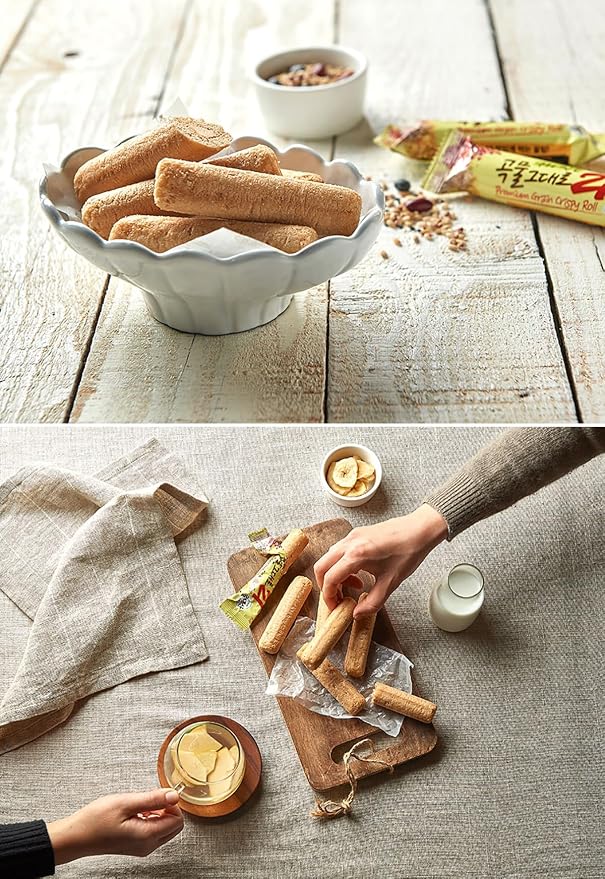LENITH Korean Premium Multi Whole Grain Baked Crispy Rolls 21 Grains 180g(6.35oz 1090kcal)