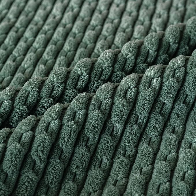 Set of 4 Teal Green Decorative Throw Pillow Covers 24x24 Inch Corduroy Pillow Covers for Bed Couch Sofa Living Room Soft Square Cushion Cases