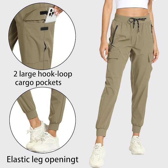 Women's Joggers Cargo Pants Lightweight Quick Dry Hiking Running Pants for Athletic Casual & Outdoor