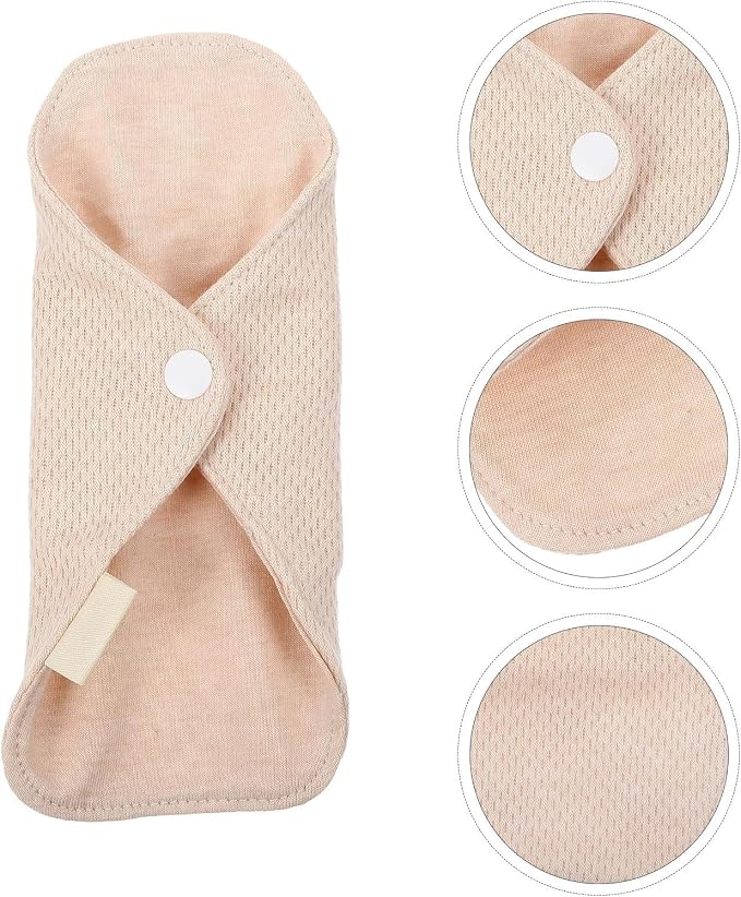 6 Pack Panty Liners 7.1" Reusable Organic Cotton Top Layer Washable Breathable Cloth Pads for Light Flow Postpartum and Bladder Leaks