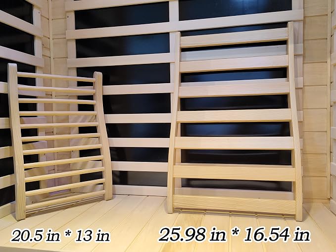 LTCCDSS 1PCS Sauna Backrest Canadian Hemlock | S-Shape Design - Slip-Resistant - Non-Toxic - Comfortable - Sauna Accessories Kit Apply to Barrel or Infrared Sauna (23.98 in * 15.54in)