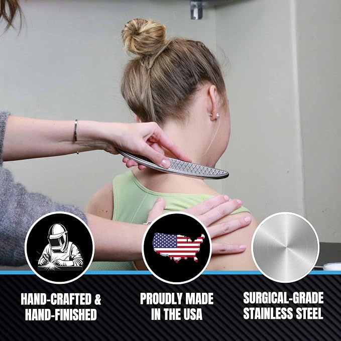 HawkGrips, Platinum Massage Therapy Set with Fragrance-Free Emollient 8oz, Stainless Steel, Includes Nine Massage Therapy Instruments (HG1-HG9), Roll-Up Case, Shoulder Bar, and Digital User Manual