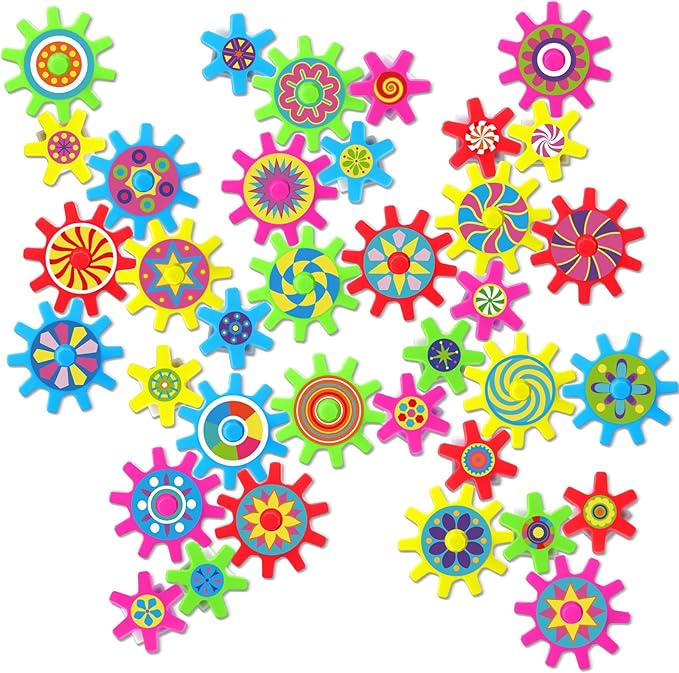 36 Pcs Magnetic Gears Interchangeable Learn Magnetic Spinning Gears for Magnetism Refrigerator or Whiteboard (Colorful Style)