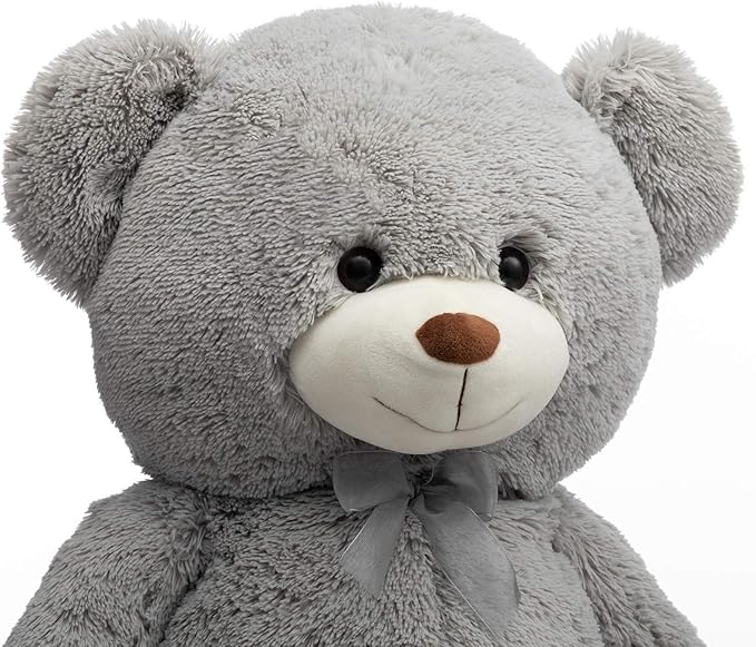 HollyHOME Teddy Bear Stuffed Animal Plush Giant Teddy Bears with Footprints Big Bear 36 inch Gray