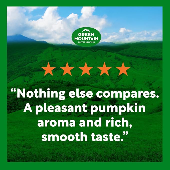 Green Mountain Coffee Roasters Pumpkin Spice, Keurig Single-Serve K-Cup Pods, Light Roast Coffee, 60 Count (6 Packs of 10)