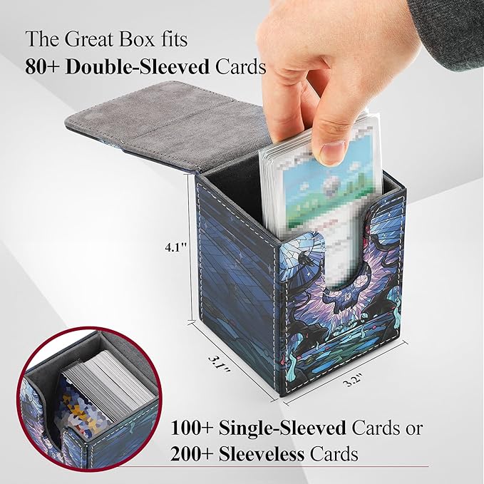 Card Deck Box for MTG Card Storage Box Holds 100 Plus Single Sleeved Cards with Trading Cards Games TCG Yugioh etc. (Purple)