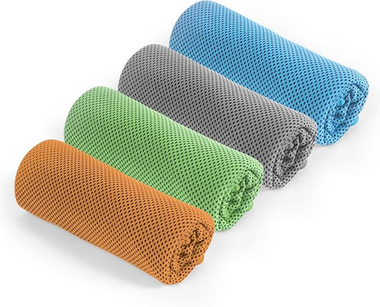 4 Pack Cooling Towel for Face Neck,Workout Gym Fitness Yoga Running Tennis Hiking Camping Cool Towels(4 Pack-01)