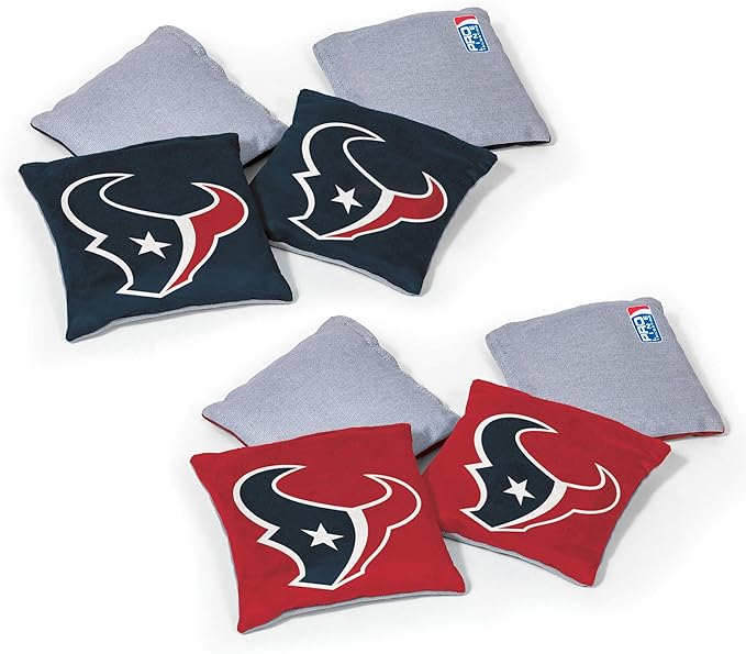 NFL Pro Football Dual Sided Bean Bags by Wild Sports, 8 Count, Premium Toss Bags for Cornhole Set - Great for Tailgates, Outdoors, Backyard