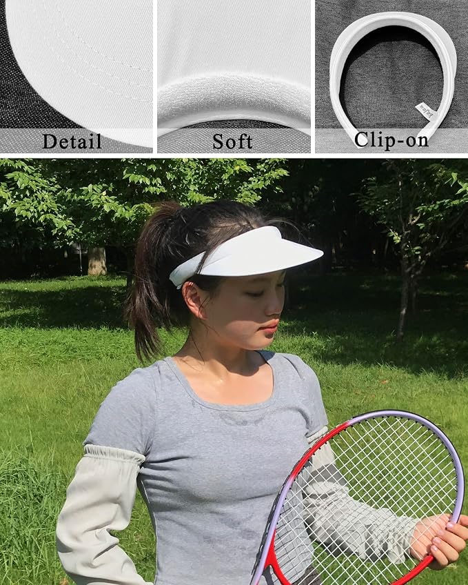 3 Pack Sports Sun Visor Hat Women Men Adjustable Clip On Visors Outdoor Golf Beach Cap
