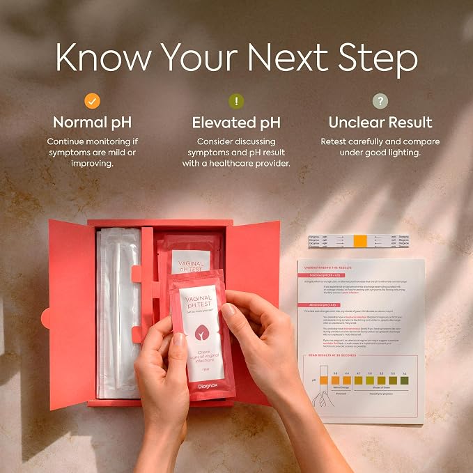Vaginal pH Test Kit for Women - At Home BV & Yeast Infection Kit - 10 Tests | Individually Wrapped