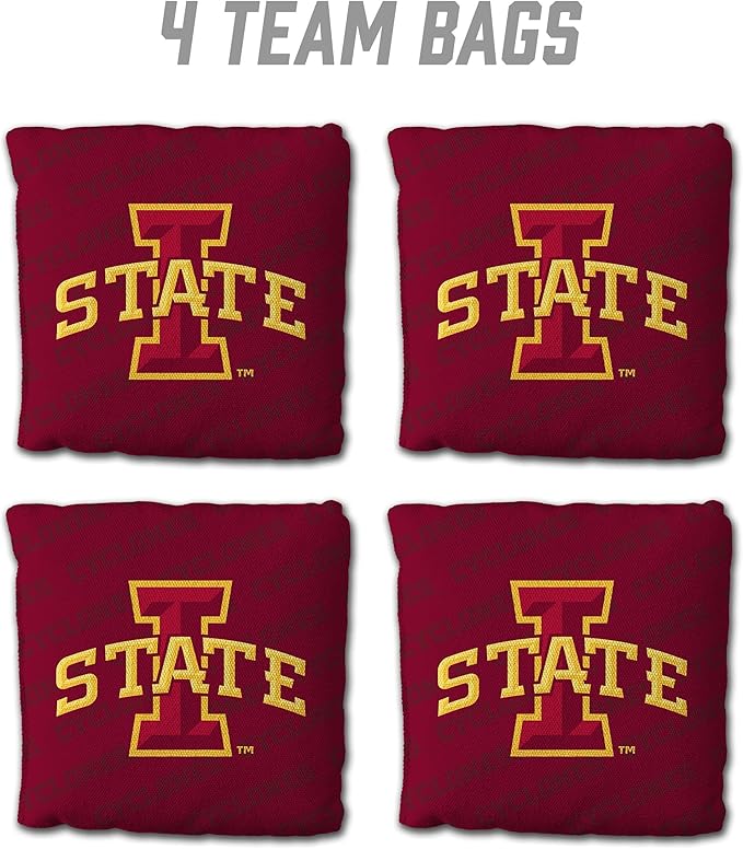 YouTheFan Officially-Licensed NCAA Set of 4 Cornhole Bags - All Weather Regulation 6” x 6” Size - 16oz Weight - Designed in USA