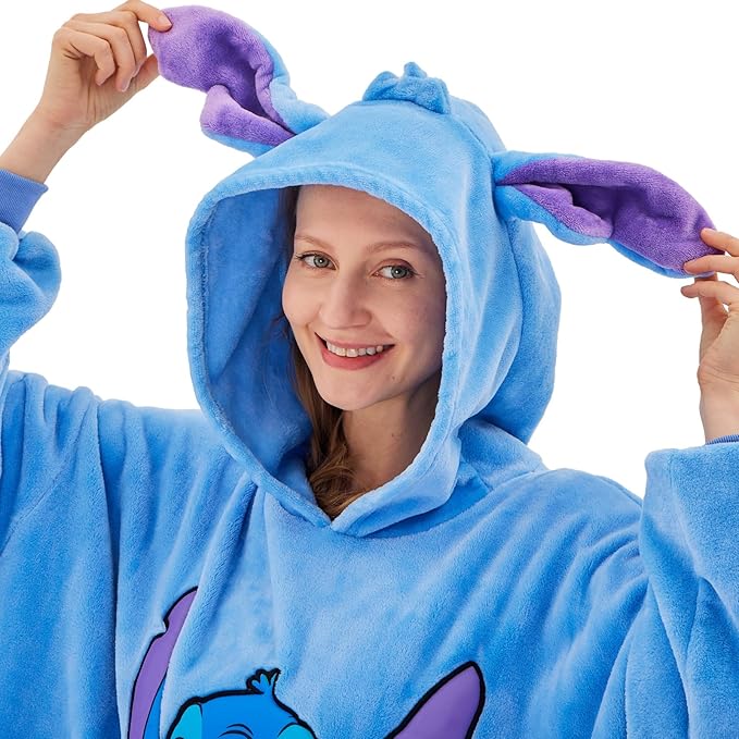 NEWCOSPLAY Wearable Blanket Hoodie Sherpa Hoodie Blanket for Women Men Warm Oversized Sweatshirt with Pockets