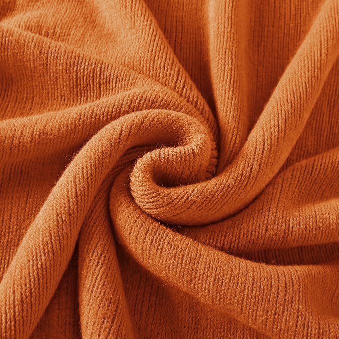 Homiest Dark Orange Knitted Throw Blanket with Fringe, 50x60 Inch | Pure Acrylic, Lightweight & Breathable, All-Season Use, Machine Washable, Wrinkle & Fade Resistant, for Couch Sofa And Bed