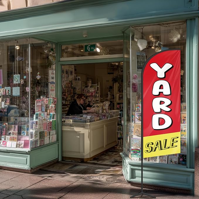 Yard Sale Feather Flag for Storefronts Fairs,6 FT (Flagpole Not Included) | Business Advertising Flag
