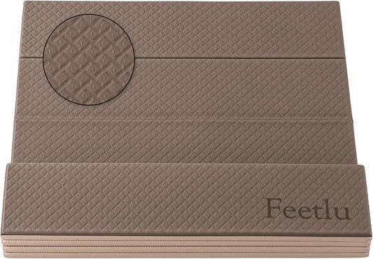 Foldable Yoga Exercise Mat, 6mm/8mm/10mm/12mm Thickness, 72 x 24 Inch - Lightweight, Anti-Slip, and Easy to Store for Yoga, Pilates, Home Workouts, and Floor Exercises