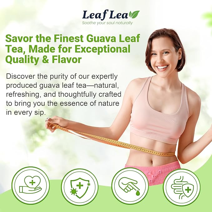 LeafLea Guava Leaf Tea Bags, Te De Guayaba, Sugar-Free, 80 Count | Real Hojas De Guayaba, Naturally Sweet And Caffeine-Free — Foil-Sealed Per Bag, 80 Bags To Keep And Share