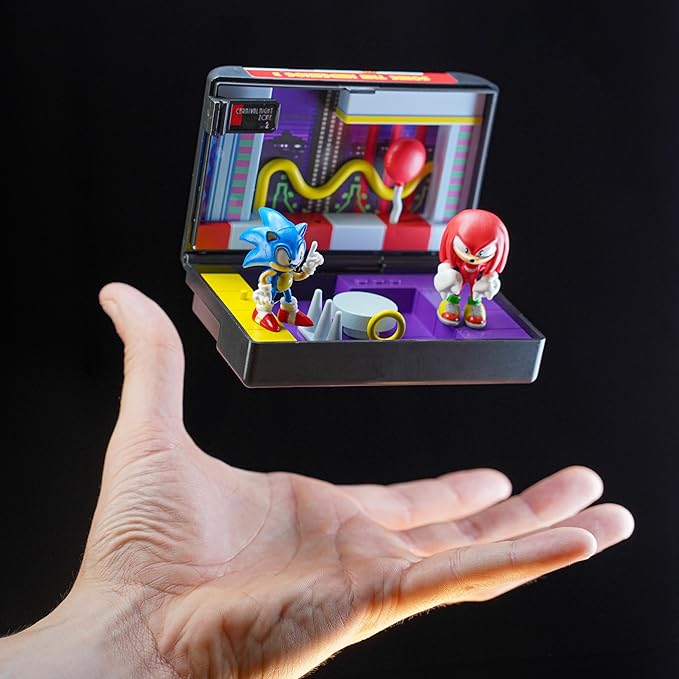 Console Heroes Sonic the Hedgehog 3 Diorama Playset – Mini Sonic & Knuckles Figures with Carnival Night Zone – SEGA Genesis Collectible Cartridge