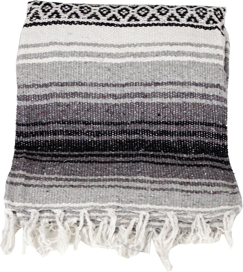 Canyon Creek Authentic Mexican Yoga Falsa Blanket (Grey)