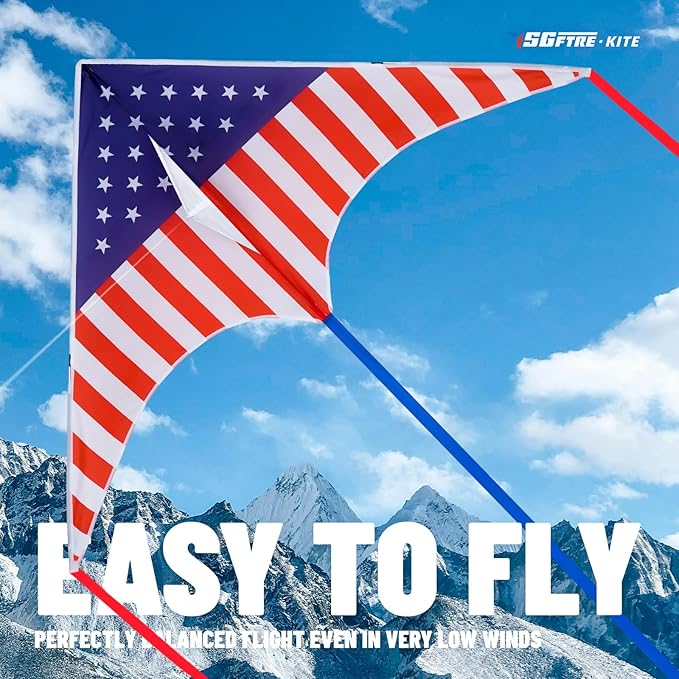 Kite, Large Delta Kites for Kids and Adults, Easy to Fly Rainbow Kites, Durable Multifunctional Beach Kite, Tangle-Free Flight Line, Durable
