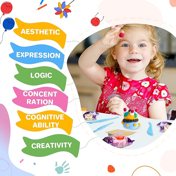 Air Dry Clay 50 Colors, Modeling Clay for Kids, DIY Model Magic Clay, Molding Clay Kit with Sculpting Tools, Non-Sticky Soft and Super Light, Arts and Crafts Gift for Boys Girls Kids