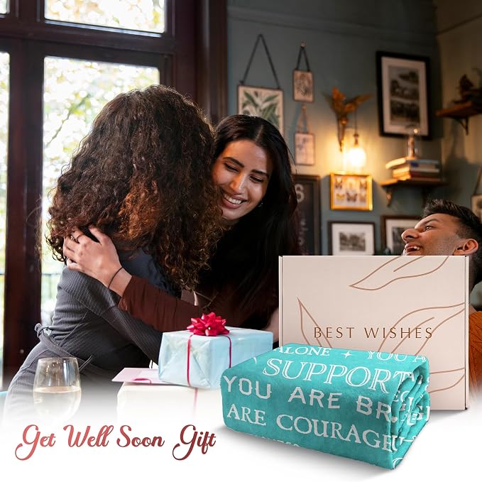 Gift for Women- Get Well Blanket, Inspirational Gift for Women | Feel Better After Surgery Present for Sick Women, Thinking of You Gifts for Mom Daughter Grandma Friend Sister, 60'' x 50''