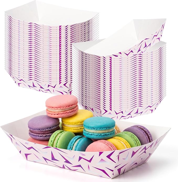 50 Pcs K Pop Plates Kpop Party Paper Food Trays Music Theme Heavy Duty Paper Food Boat Disposable Serving Basket for Korean Snack French Fries Nachos Hot Dog Popcorn Picnic Wedding Kpop Party
