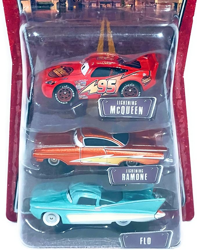 Mattel Cars Racing 3-Car Pack: Lightning McQueen/Flo/Lightning Ramone