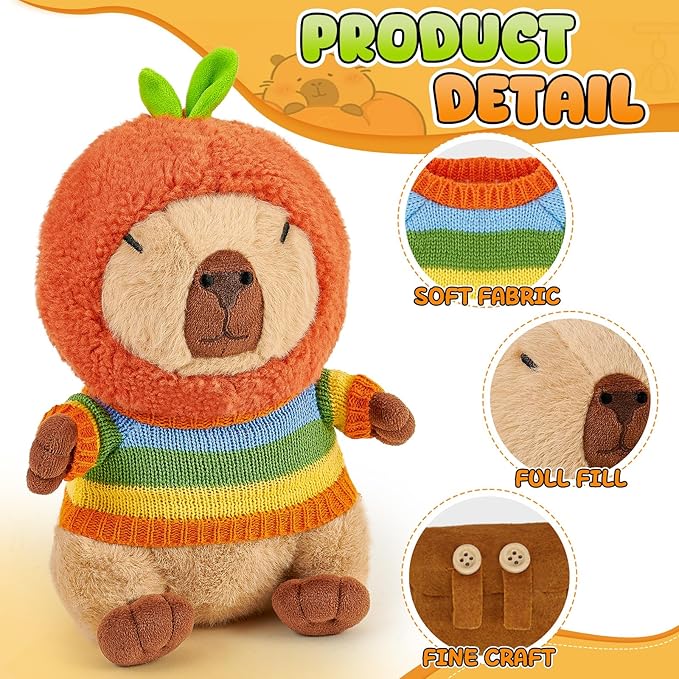 G.C 13 Pcs Plush Stuff Toys with Clothes Accessories Kids Stuffed Animal Toddler Pretend Play Dress Up Birthday Gifts 3 4 5 6 7 8 Year Old Boys Girls