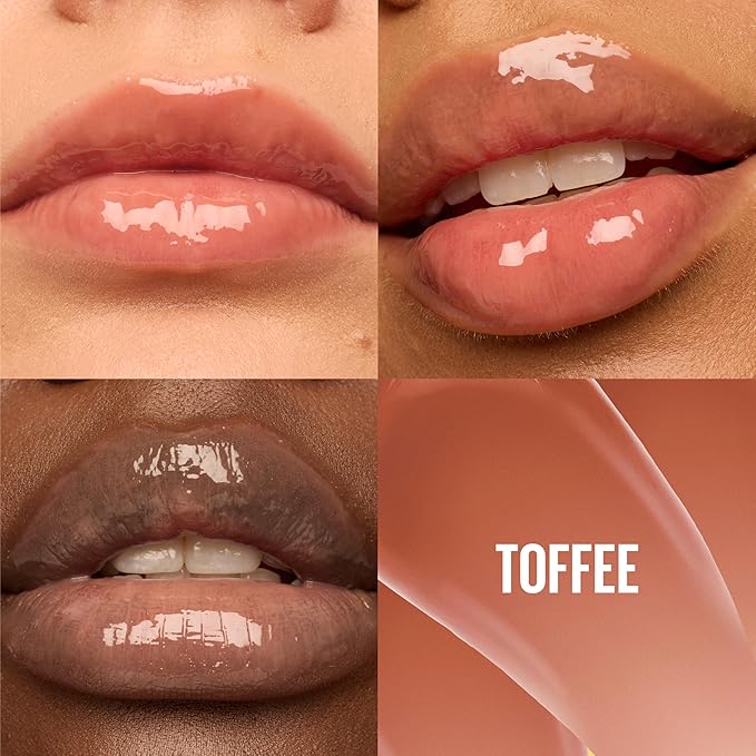 MAYBELLINE Lifter Gloss, Hydrating Honey'd Lip Gloss with Hyaluronic Acid, High Shine for Plumper Looking Lips, Toffee, 1 Count