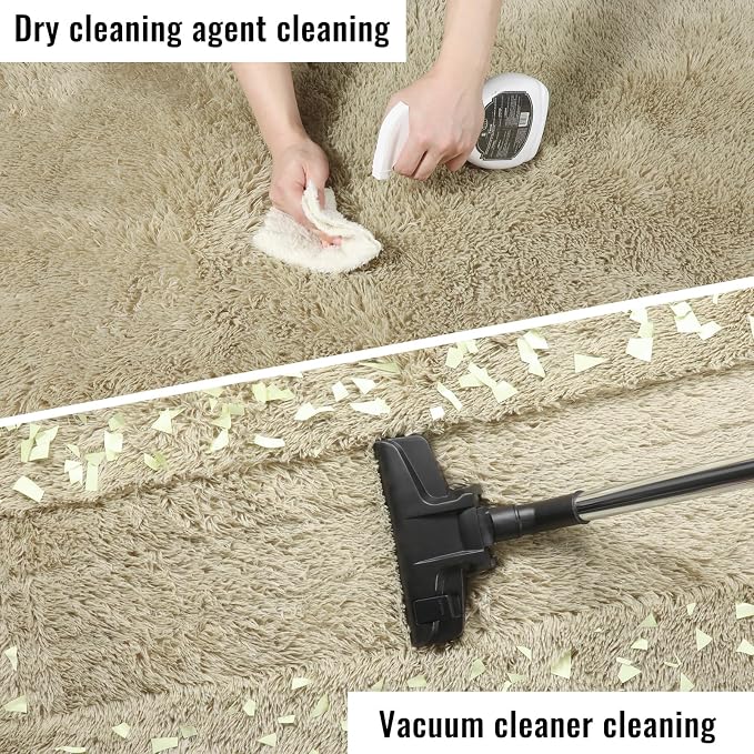 PAGISOFE Fluffy Large Living Room 5x7 Area Rugs,Fuzzy Shag Shaggy Rug Soft Plush Fur Beige Carpet for Room Decor,Indoor Modern Rugs for Living Room Bedroom Dorm Kids Room Decor Nursery Beige Rug