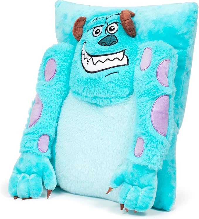 Jay Franco Disney Pixar Monsters Inc James Sullivan - Sully 3D Snuggle Plush Pillow - Super Soft Blue Pillow - Measures 15 Inches