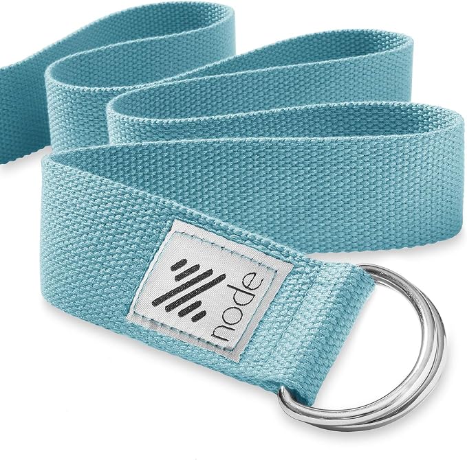 7-1/2' Yoga Strap for Stretching, Woven Cotton Blend Yoga Strap with Adjustable D-Ring Buckle for Exercise, Therapy and Fitness