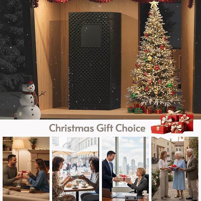 ENSTVER Home Sauna 6FT Compact 1 Person，1200W Steam Fast Heating Sauna，Indoor Saunas Room with Foldable Chair
