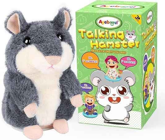 Ayeboovi Kids Toys for Ages 2-4 Talking Hamster Repeats What You Say, Stuffed Animals for Toddler Kid Birthday Gift, Fun Interactive Plush Autism Toy for 2 3 4 5 Years Old Boys Girls