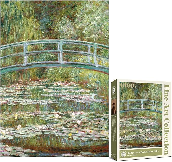 Antelope - 1000 Piece Puzzle for Adults, Bridge Over a Pond of Water Lilies, by Claude Monet, 1899 - Officially Licensed, Jigsaw Puzzles 1000 Pieces, High Resolution, Matte Finish, No Dust