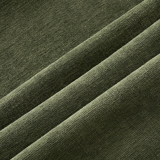 MIULEE Olive Green Chenille Couch Lumbar Throw Pillow Covers, 12x20 | Set of 2, Soft Modern Farmhouse Style, Decorative Pillowcases for Sofa Living Room Bed, Home Decor
