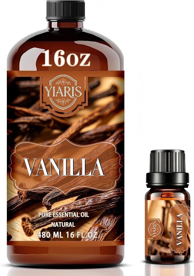 Vanilla Essential Oil-YIARIS Vanilla Essential Oil-16.33 Fl Oz,Pure and Natural Fragrance Oil for Diffuser,Home Fragrance,Cleaning,Personal Care,Massage,Yoga,DIY Candle