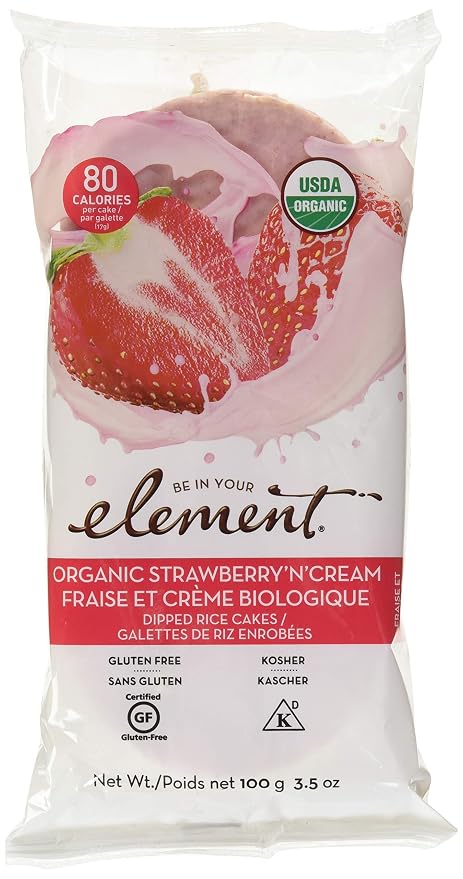 Element Snacks Organic Rice Cake Strawberry and Cream, 3.5 oz