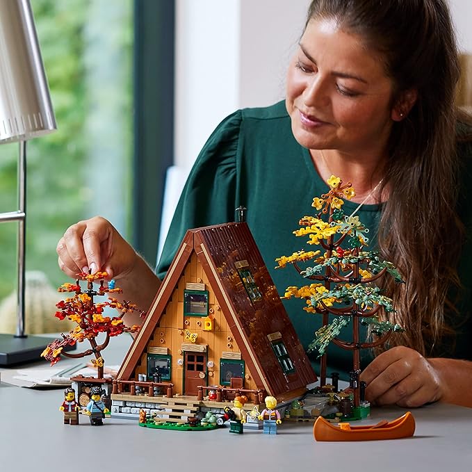 LEGO Ideas A-Frame Cabin Building Set for Adults - Detailed DIY Miniature House Model Kit, Ages 18+ Years - Gifts for Men & Women - 21338