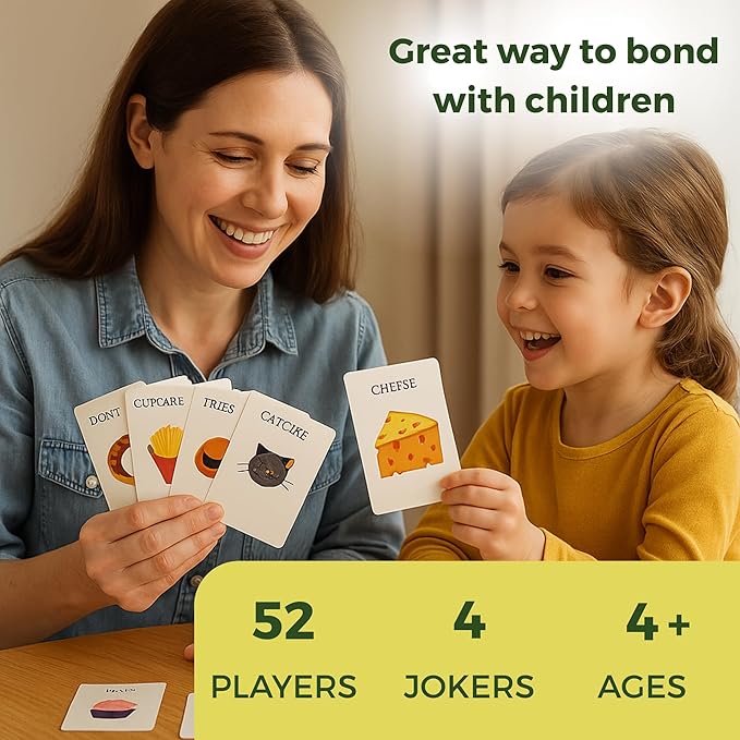 3-in-1 Snap Card Games for Kids | 52 Cards with 4 Jokers | Memory, Matching & Brain Games | Educational Preschool Learning for Toddlers & Kids 2-6 | Family Travel Game