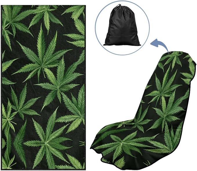 INSTANTARTS Tropical Plants Towel Car Seat Covers Seat Belt Cover Pad Car Seat Towel Cover as Yoga Mat