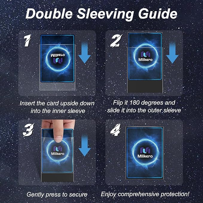 1000 Pack Card Sleeves, 500 Matte Trading Card Sleeve and 500 Inner Sleeves Ideal for Double-Sleeving, Fit for MTG, TCG and Game Cards (5 Colors)