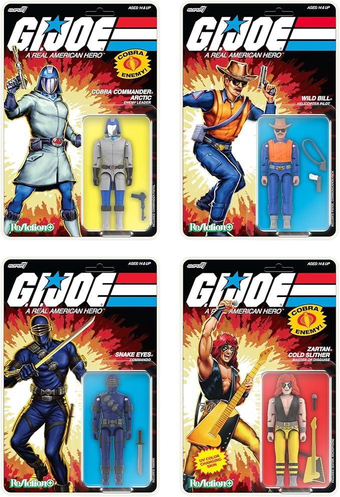 Super7 G.I. Joe Reaction+ Wave 03 (Cartoon) - Snake Eyes (Cartoon) Action Figure